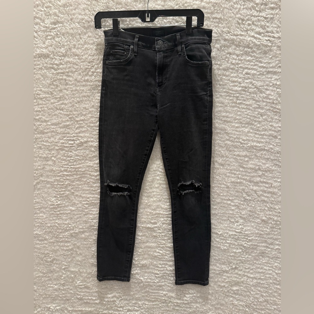 Citizens Of Humanity cropped Charcoal Denim rocket high rise skinny 26
